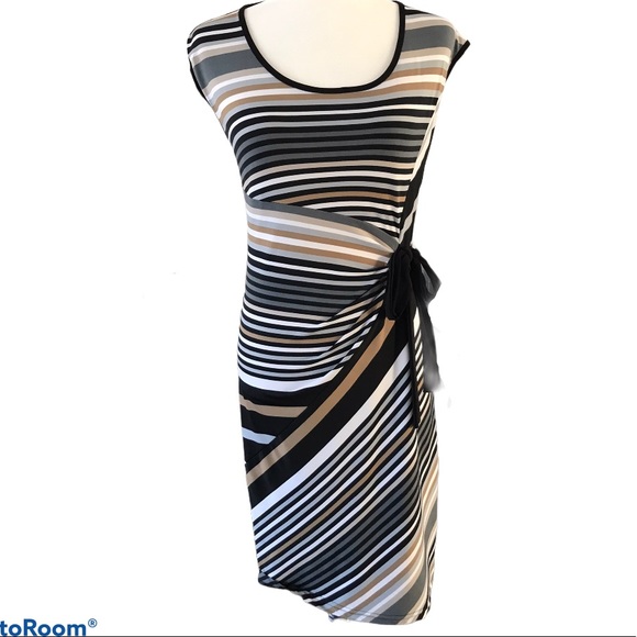 Joseph Ribkoff Dresses & Skirts - Joseph Ribkoff Grey WhiteCreamBlack &Tan Dress Sz6